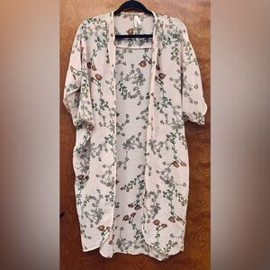 Live 4 Truth pink floral flowy kimono duster size large